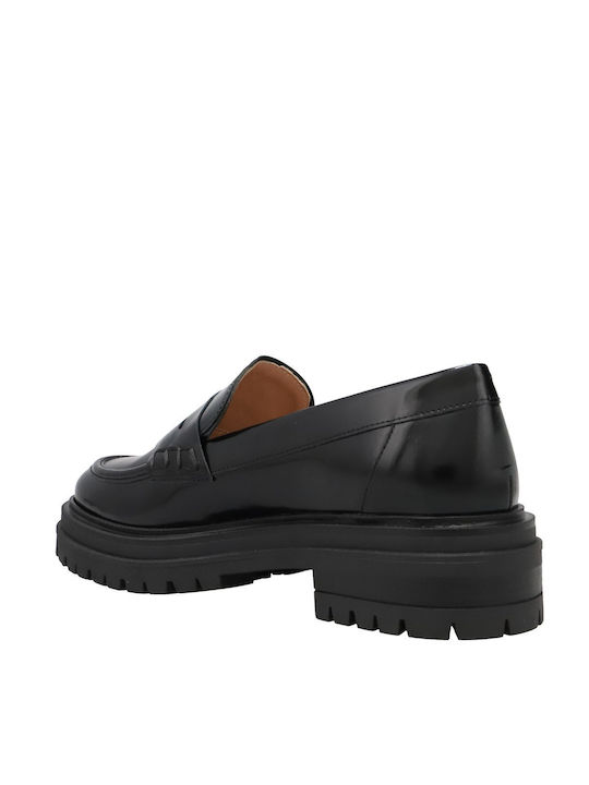 Δερμάτινα Γυναικεία Loafers σε Μαύρο Χρώμα