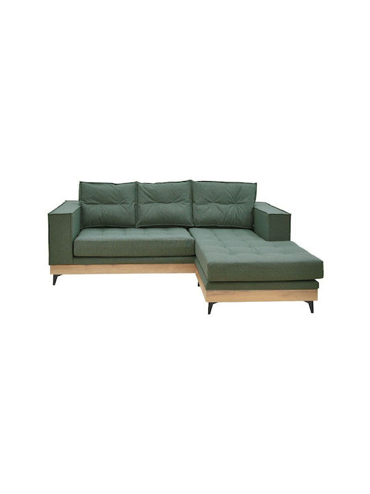 Mirabel Corner Fabric Sofa with Reversible Angle Green 250x184cm