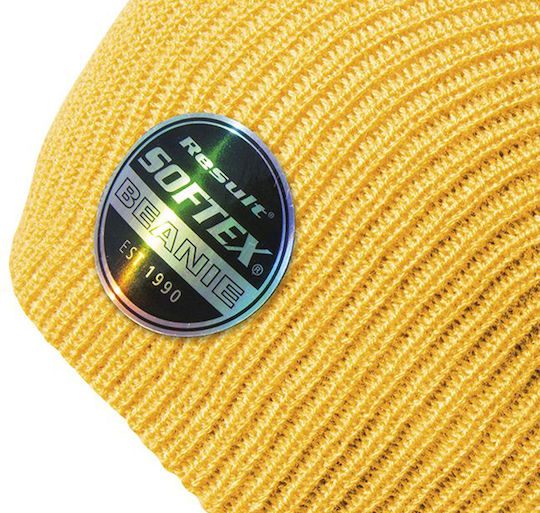 Rc031x Beanie Unisex Beanie Knitted in Gold color
