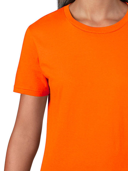 Anvil Γυναικείο Διαφημιστικό T-shirt Κοντομάνικο Neon Orange