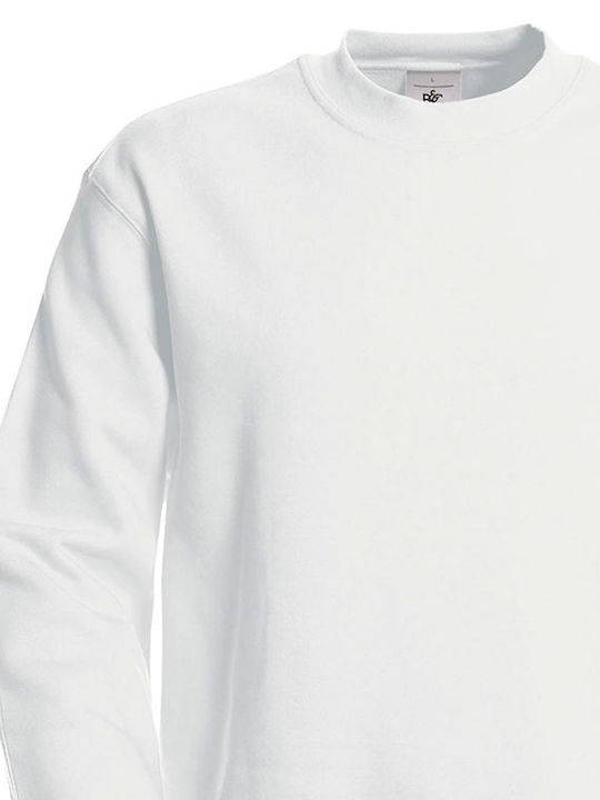 B&C Set In Men's Long Sleeve Promotional Sweatshirt White