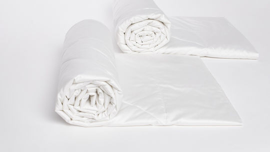 Valeria Home Set De Husă De Pătură Simplă Din Mătase 140x200cm Bej 150 GSM