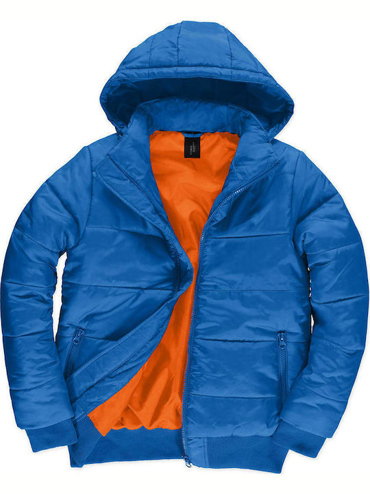 B&C JM940 Herren Winter Jacke Lässig Wasserdicht Blau