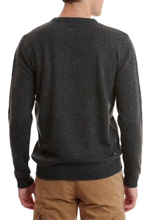 Basehit Men's Long Sleeve Sweater Nep Dark Grey