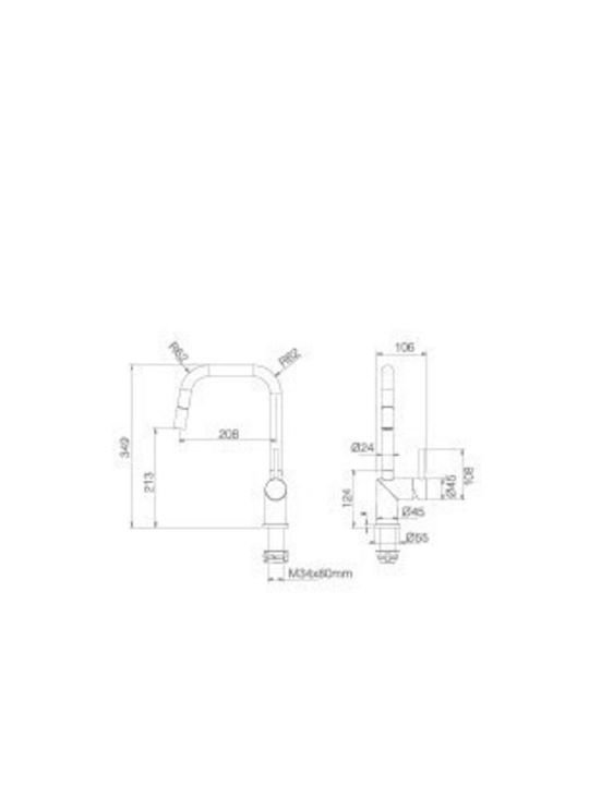 Imex Monza Kitchen Faucet Counter Silver