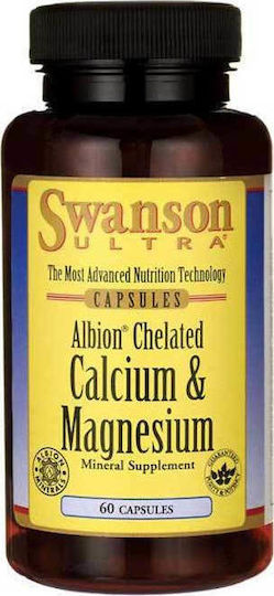 Swanson Albion Chelated Magnesium & Calcium 2:1 60 κάψουλες