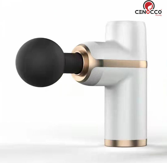 Cenocco Portable Mini Gun Massage for the Legs, the Body & the Hands with Vibration White