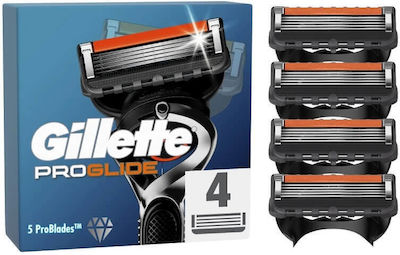 Gillette Fusion Proglide Capete de schimb cu 5 lame & Bandă lubrifiantă 4buc