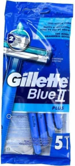 Gillette Blue II Plus Бръсначки за еднократна употреба с 2 остриета и лубрикантна лента 5бр