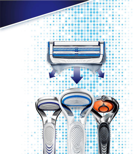 Gillette Skinguard Sensitive Razor cu Capete de schimb 3 lame și bandă lubrifiantă pentru piele sensibilă 2buc