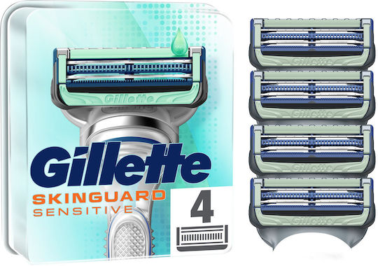 Gillette Skinguard Sensitive Резервни глави с 2 остриета и лубрикантна лента за чувствителна кожа 4бр