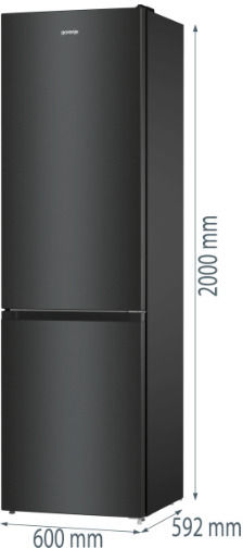 Gorenje Ψυγειοκαταψύκτης 331lt NoFrost Υ200xΠ60xΒ59.2εκ. Μαύρος NRK6202EBXL4