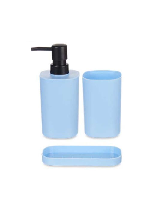 Berilo Badezimmer-Accessoire-Set Kunststoff Blau 12Stück