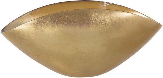 BigBuy Platou Decorativ Cristal Auriu 1buc 15x29x13buc