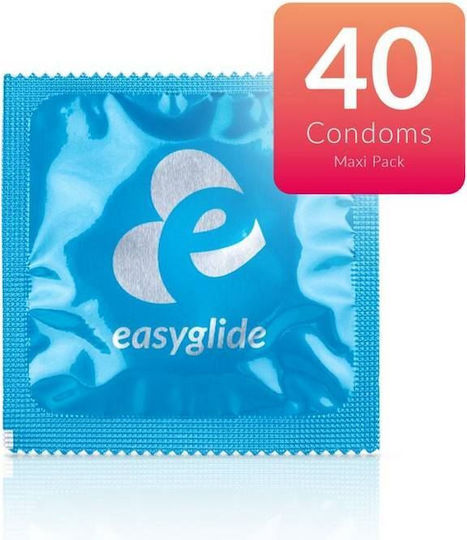 Easyglide Презервативи Ribs & Dots 40 бр 52 мм Тънки за Естествено Усещане с Ребра Natural