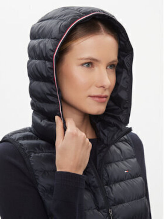 Kurz Damen Ärmellos Puffer Jacke für Winter Dark Blue