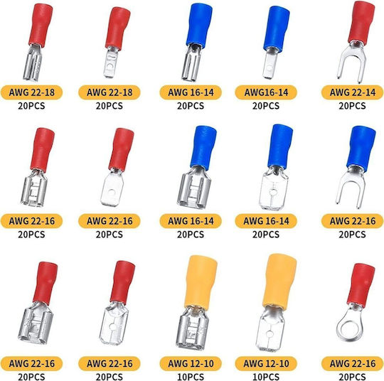 Assorted Spade Terminals Insulated Cable Connector 280 τμχ
