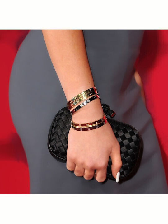 Theodora's Jewellery Βραχιόλι Χειροπέδα από Ατσάλι Επιχρυσωμένο