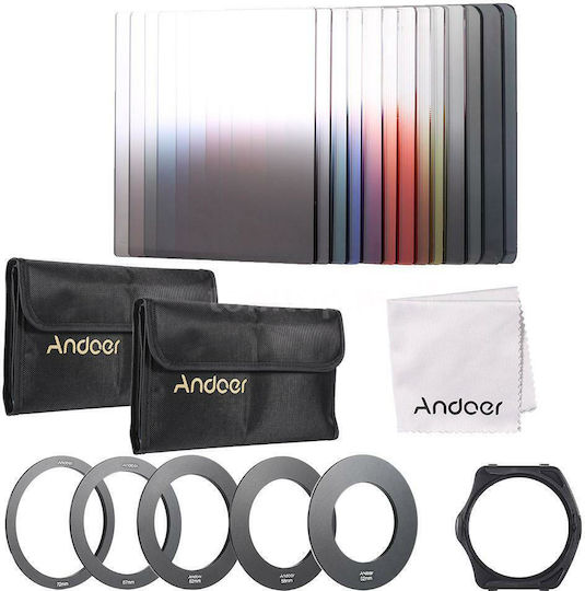 Kamerazubehör 22-Teiliges Fotoset mit quadratischem Farbverlauf Vollfarbfilter-Bundle mit Filtern und Rigs 5 Stück