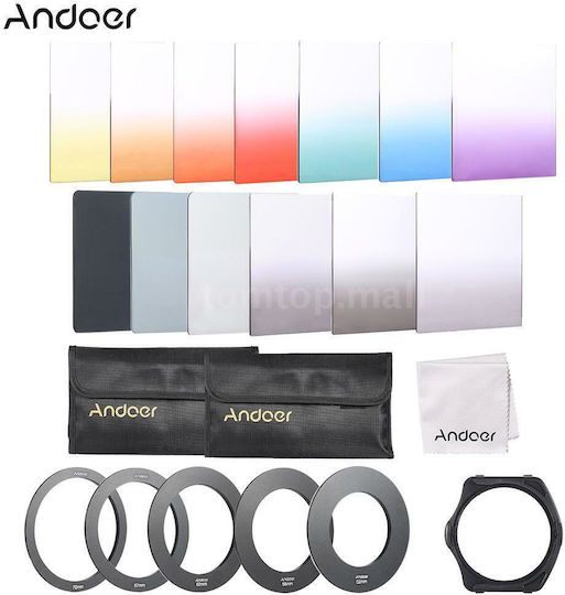 Kamerazubehör 22-Teiliges Fotoset mit quadratischem Farbverlauf Vollfarbfilter-Bundle mit Filtern und Rigs 5 Stück