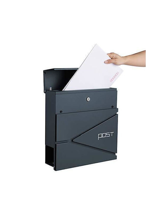 Songmics Outdoor Mailbox Metallic in Gray Color 10.5x37x37cm