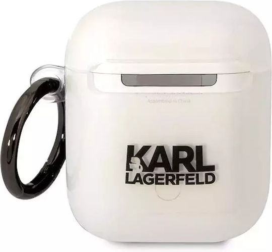 Karl Lagerfeld Karl's Head Θήκη Σιλικόνης σε Διάφανο χρώμα για Apple AirPods 1 / AirPods 2