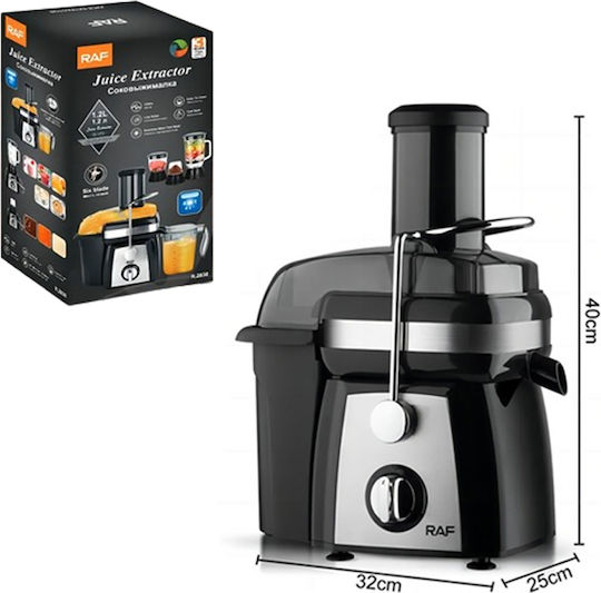 Raf R.2830 Multifunctional Food Processor 1200W with Pot 1.5lt and Jug Blender Black