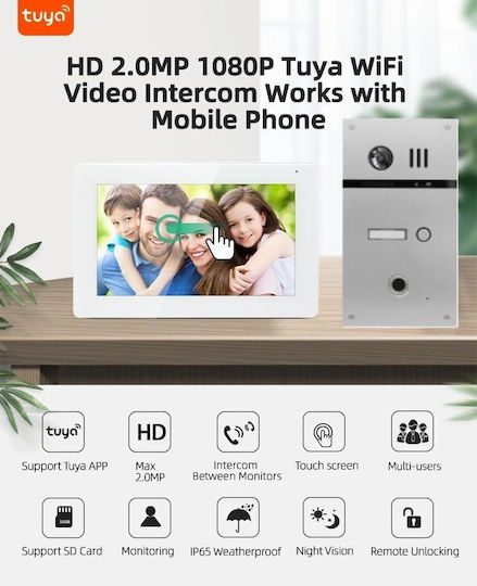 Joytimer Wireless Video Intercom Set Wi-Fi White