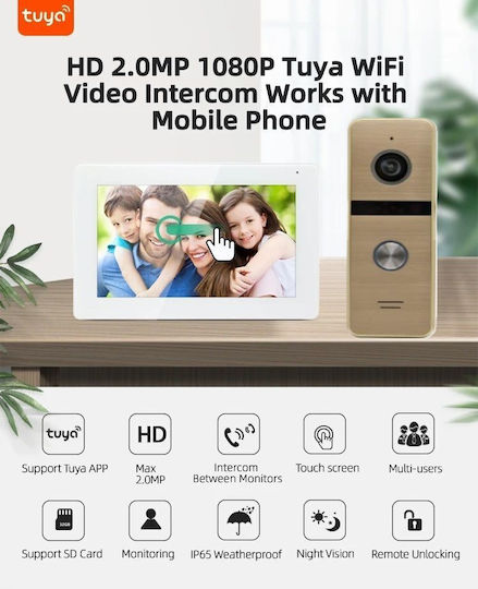 Joytimer Wireless Video Intercom Set Wi-Fi White