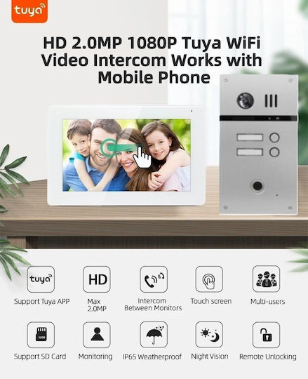 Joytimer Wireless Video Intercom Set Wi-Fi White