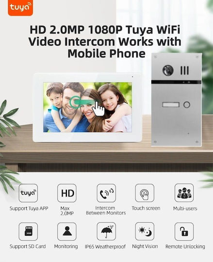 Joytimer Wireless Video Intercom Set Wi-Fi White