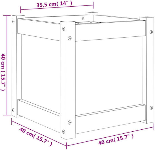 vidaXL Set 2 Planters Wooden Brown