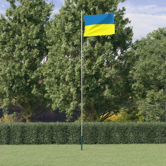Flagge der Ukraine Polyester mit einem Einsatz 6,23 m. aus Aluminium