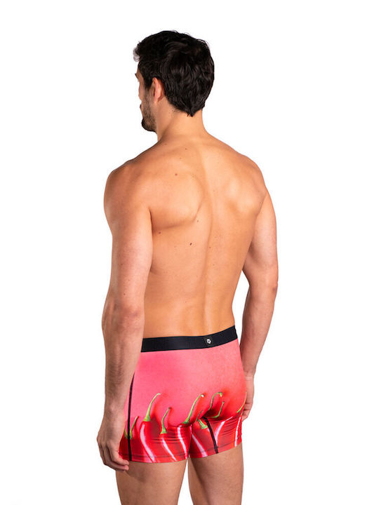Men's Boxer Red with Patterns