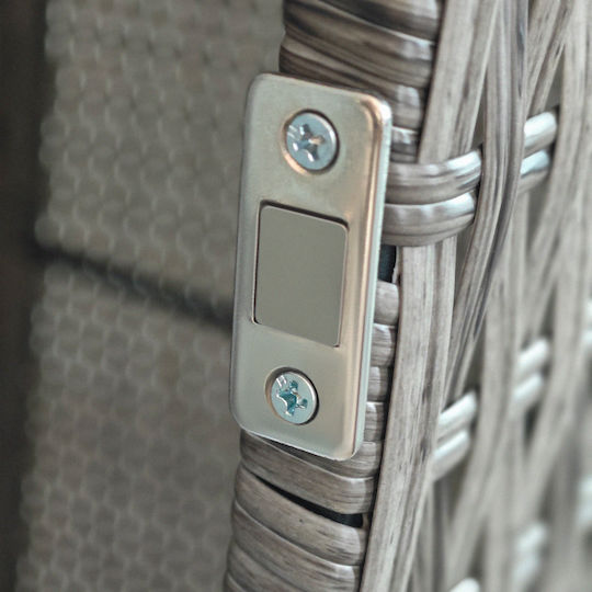 Single Door Wardrobe Metallic with 1 Shelf 60x63x120cm