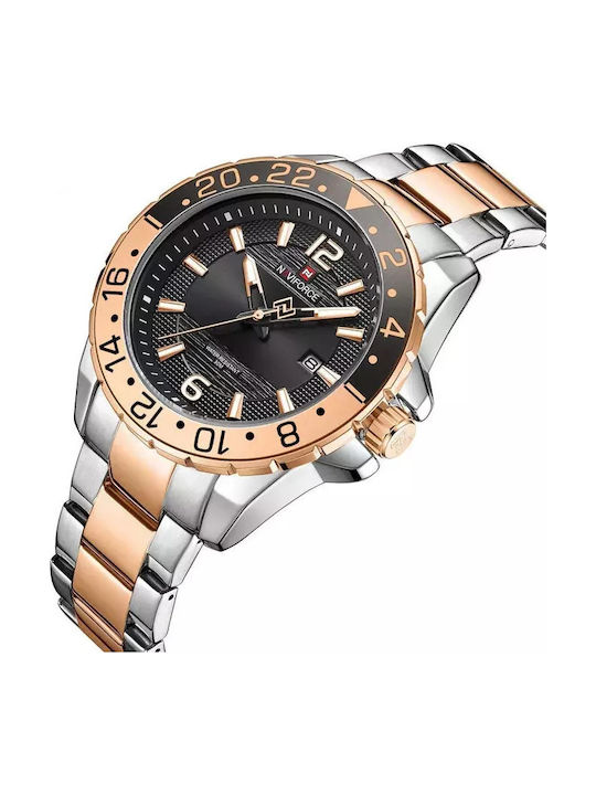 Naviforce Ceas Barbati 44mm Baterie cu Brățară din Metal Roz Gold