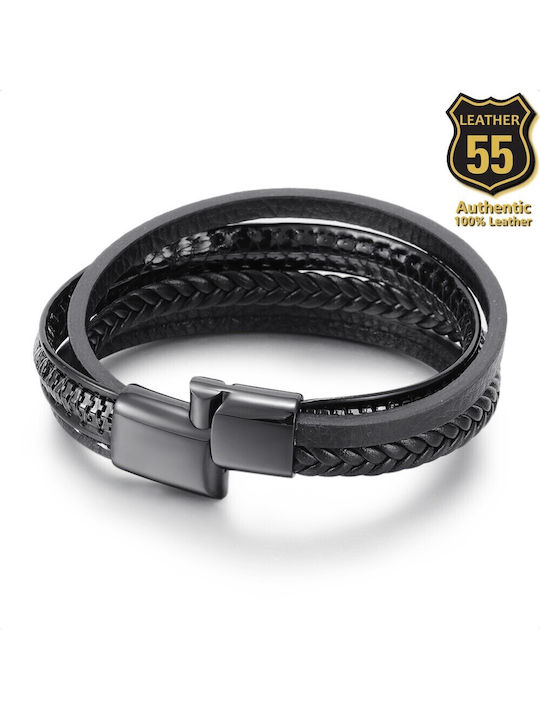 Leather 55 Ανδρικό Βραχιόλι Δερμάτινο Leather 55 Ανδρικό Βραχιόλι Δερμάτινο