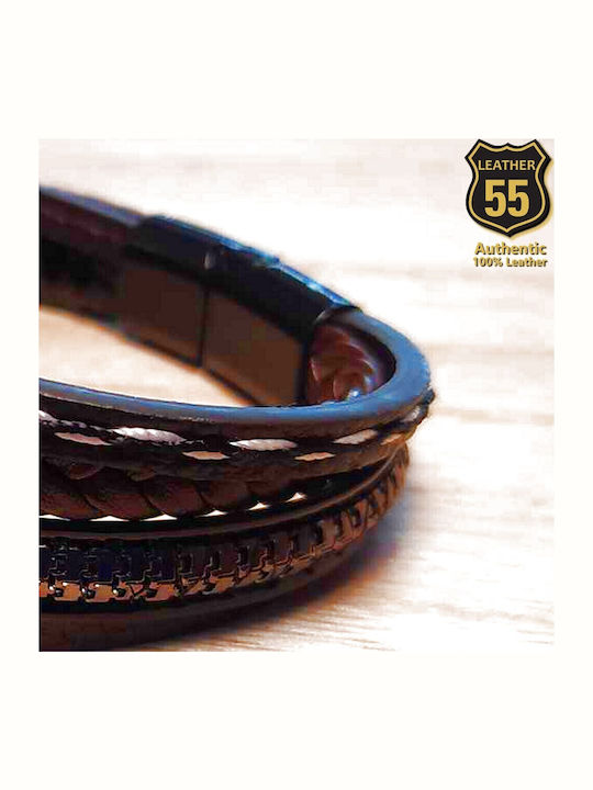Leather 55 Men's Bracelet made of Leather