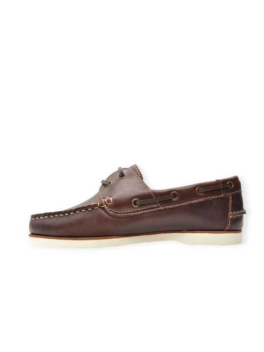 Men's Leather Boat Shoes Brown