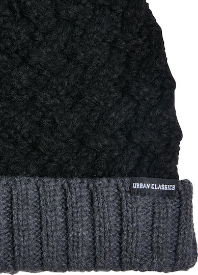 Beanie Unisex Beanie mit Strickmuster in Schwarz Farbe