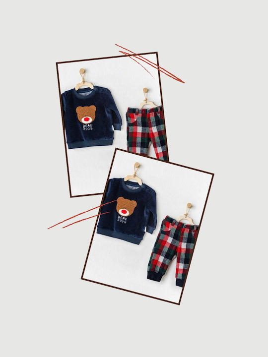 Andywawa Kids Set with Pants Winter 2pcs Navy Blue