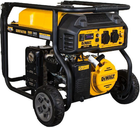 Dewalt Γεννήτρια Βενζίνης Δίχρονη με Χειροκίνητη Μίζα, Ρόδες και Μέγιστη Ισχύ 4.38kVA