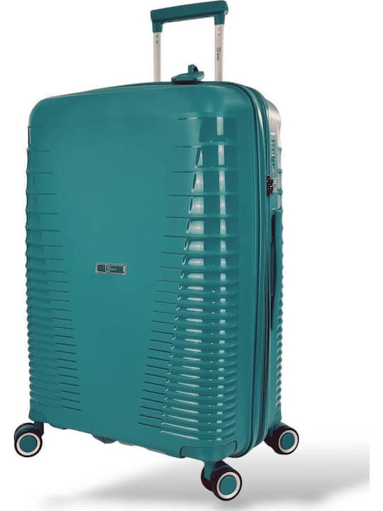Rain Travel Suitcases Hard Petrol with 4 Wheels Set of 3 Pieces