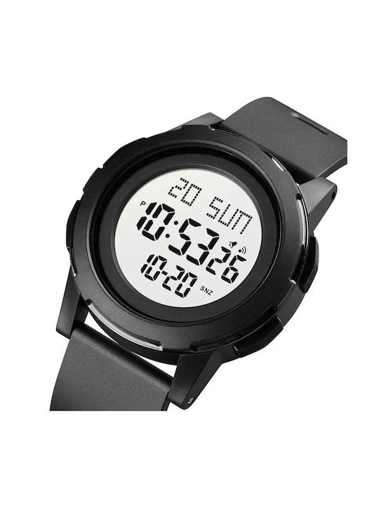 Skmei Kids Digital Watch with Rubber/Plastic Strap Black White