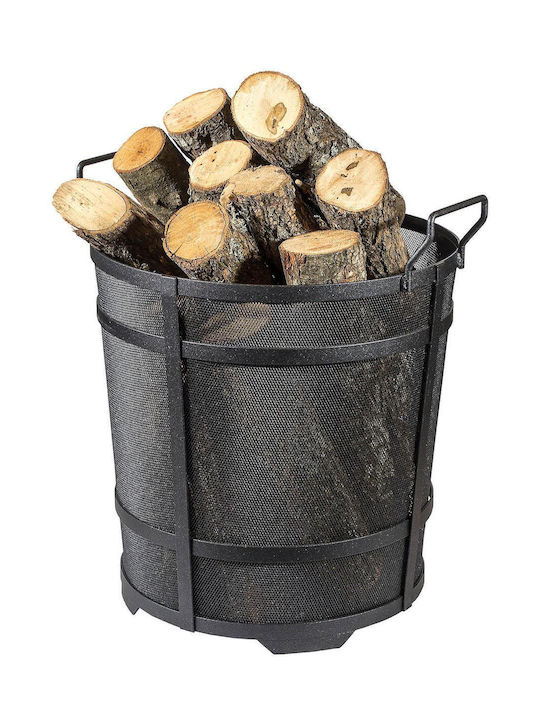 Viometal LTD Ατλάντα 510 Metallic Firewood Basket 49x49x53cm Black