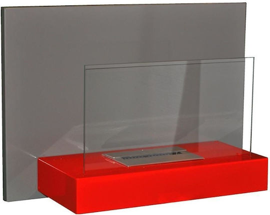 EcoHot Bio Wall 75 Indoor Wall Mounted Bioethanol Fireplace Red 75x26x50cm