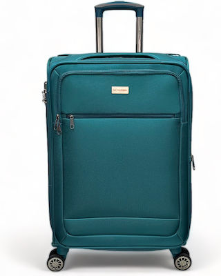 Olia Home Large Travel Suitcase Petrol with 4 Wheels Height 88cm.