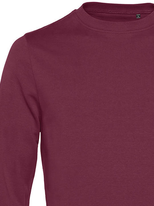 B&C Set In Men's Long Sleeve Promotional Sweatshirt Wine