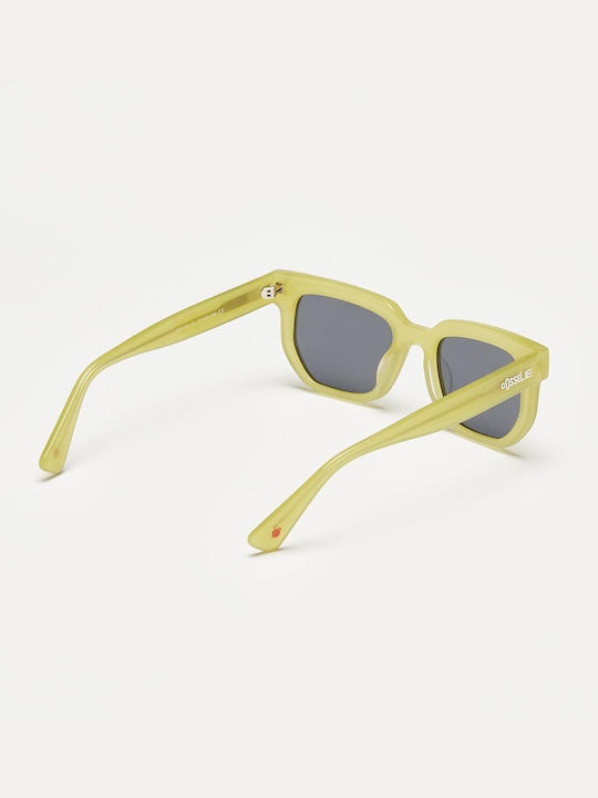 Cosselie Corona Women's Sunglasses with Yellow Horn-Rimmed Frame and Gray Lenses