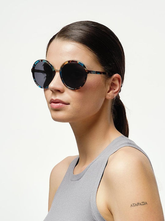 Cosselie Terrace Women's Sunglasses with Brown Tartaruga Frame and Gray Lenses
